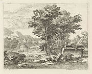 Landschap met een klassieke ruïne
