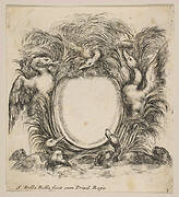 Cartouche Framed by Ducks and Weeds