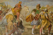 Erminia Hall: The ride of Erminia Towards Jerusalem with the knights who carry dying Tancredi