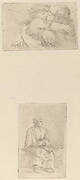 Two Children Embracing [upper half]; Seated Ecclesiast [lower half]