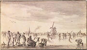 Winter Landscape with Skaters and Fishermen