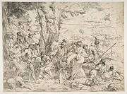 Laban searching for idols among Jacob's possessions