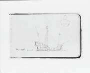 Sketch of a Caravel; Figure in a Boat (from Sketchbook)